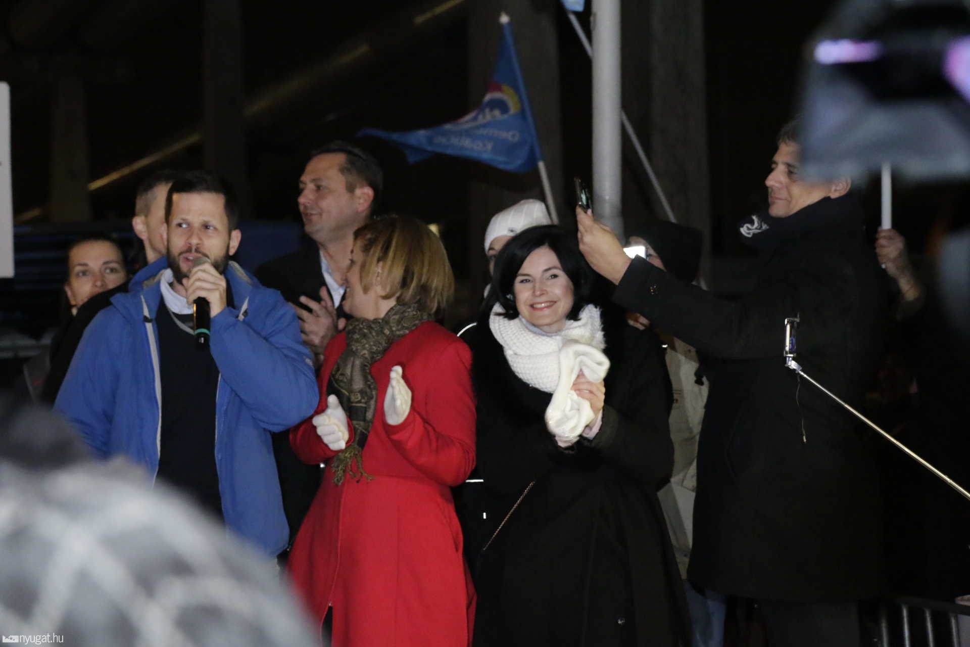 Tüntetés az MTVA székháznál 2018 dec 17