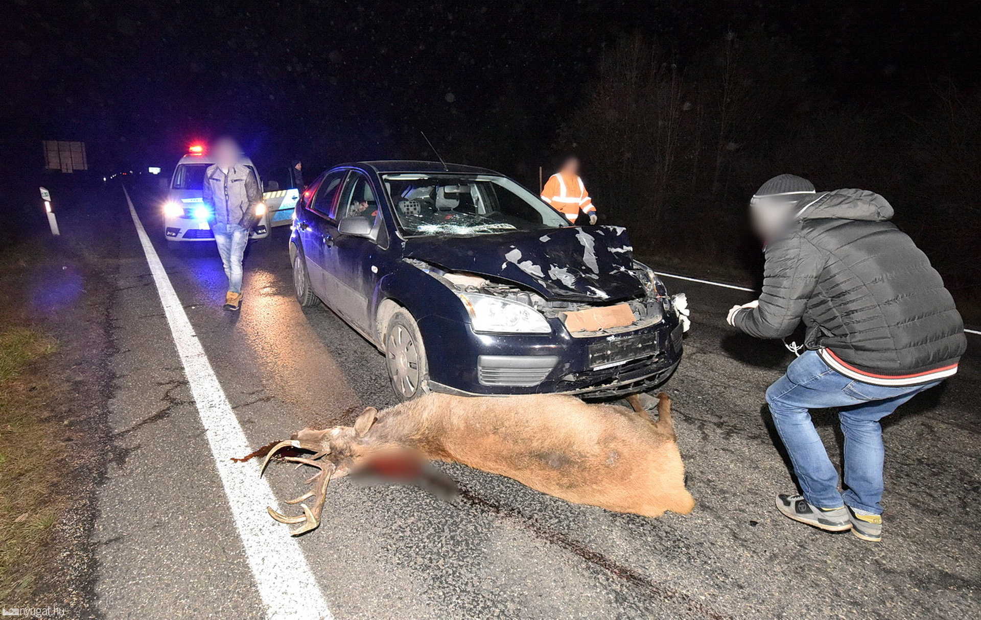 Kétszer ütközött a szarvassal egy Ford a 86-os főúton