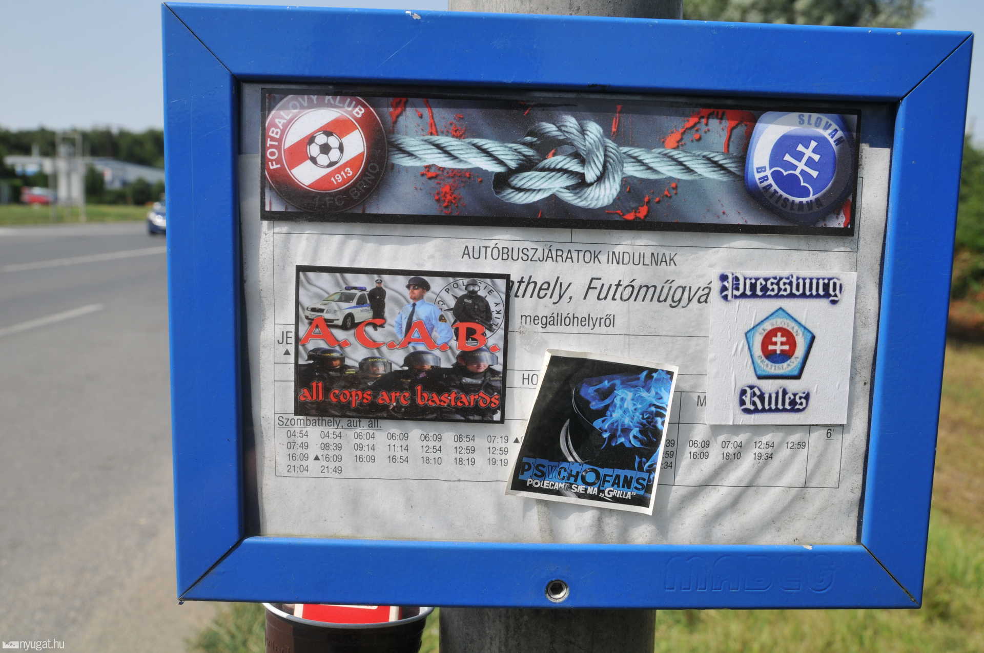 Slovan szurkolók nyoma Szombathelyen