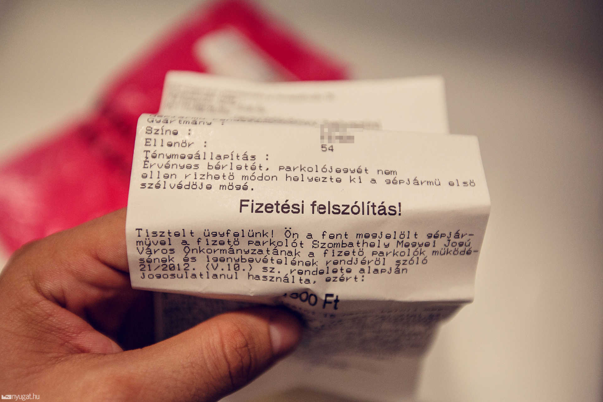 Pótdíjfizetési felszólítás