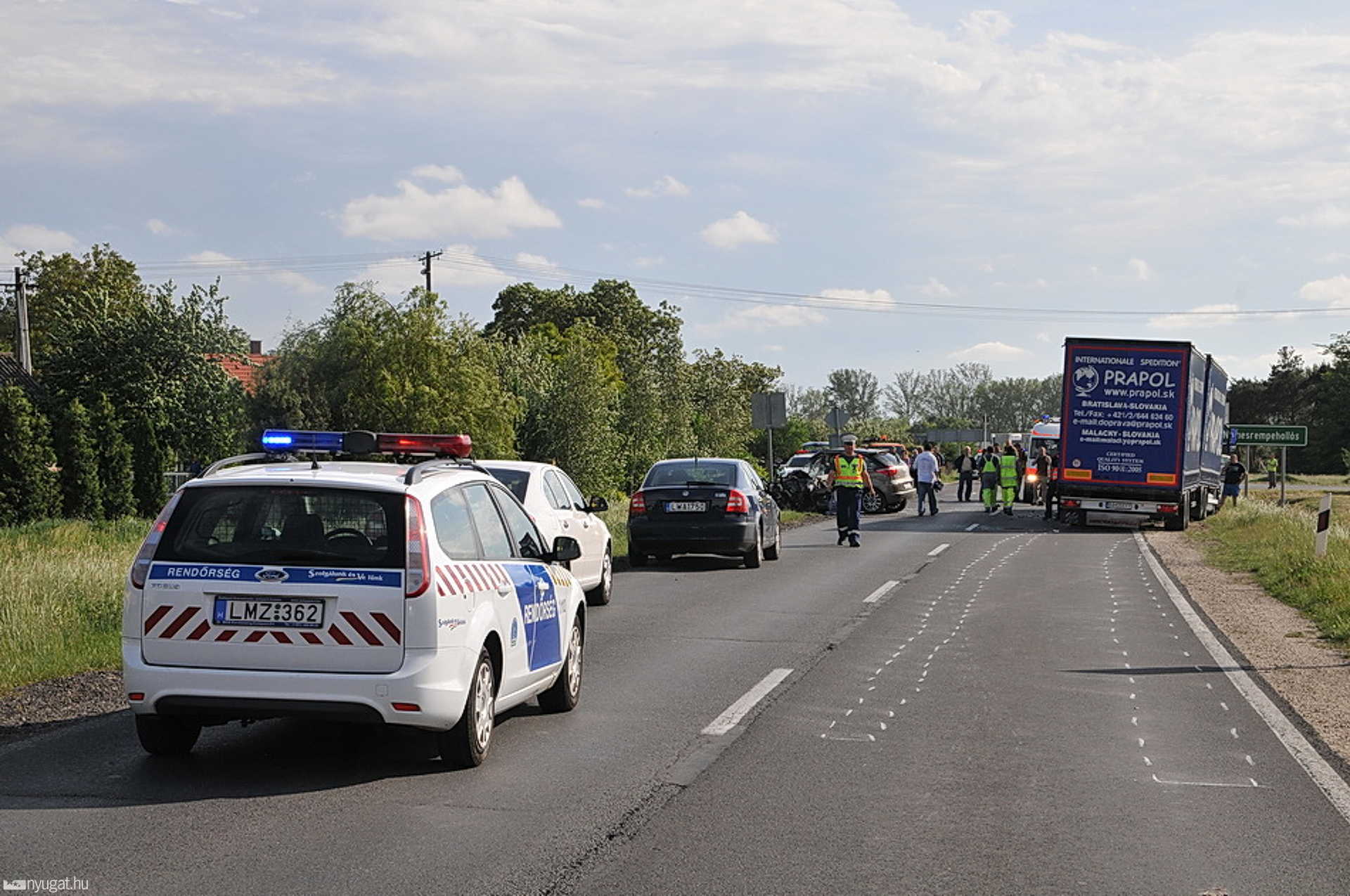 Halálos baleset a 86-os főúton, Egyházasrádócnál