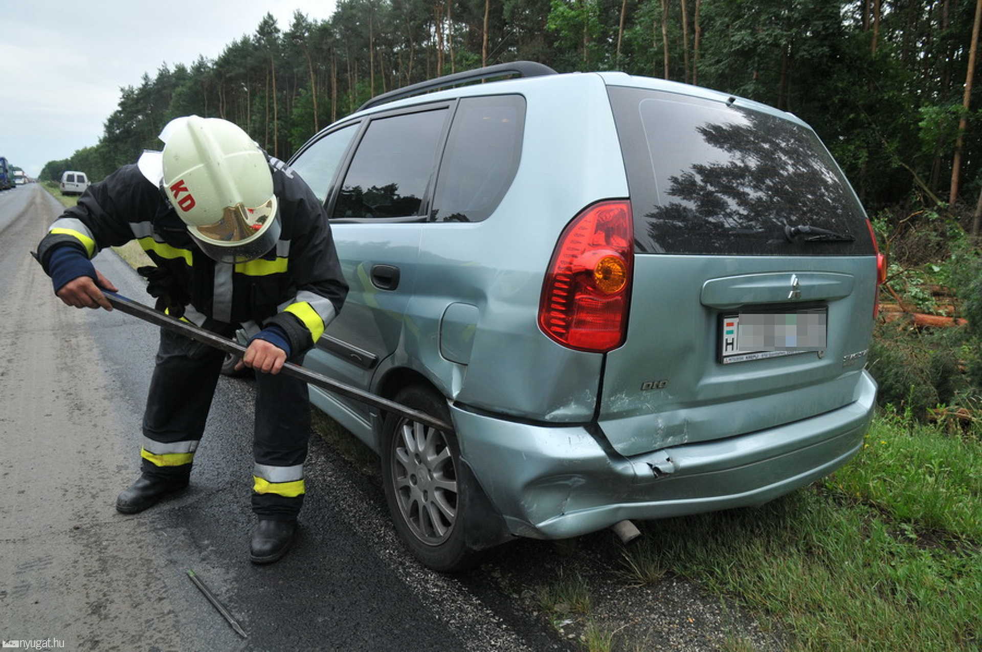 Baleset előzésből a körmendi egyenesben, a 86-os úton