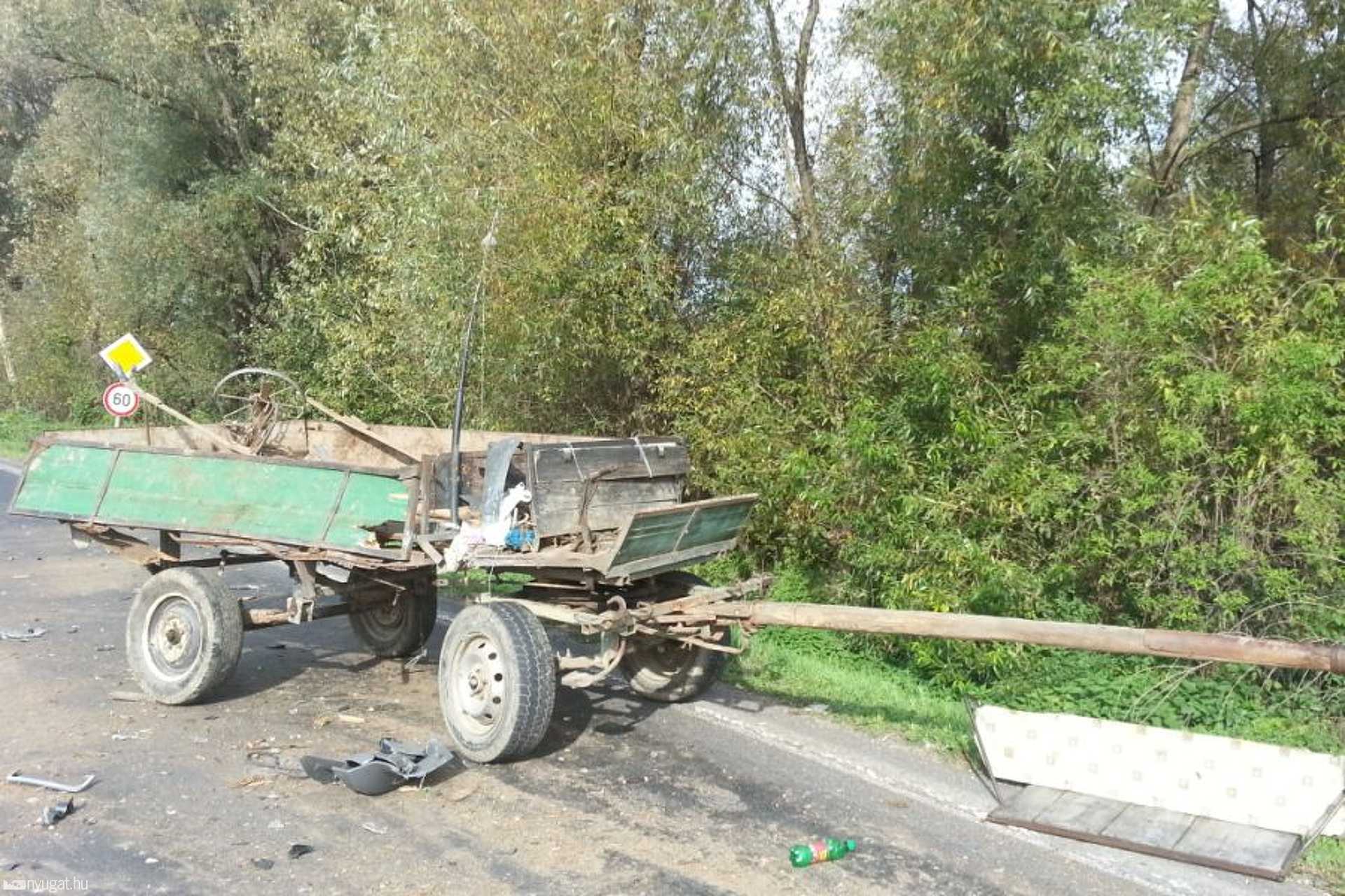 A balesetet szenvedett lovaskocsi