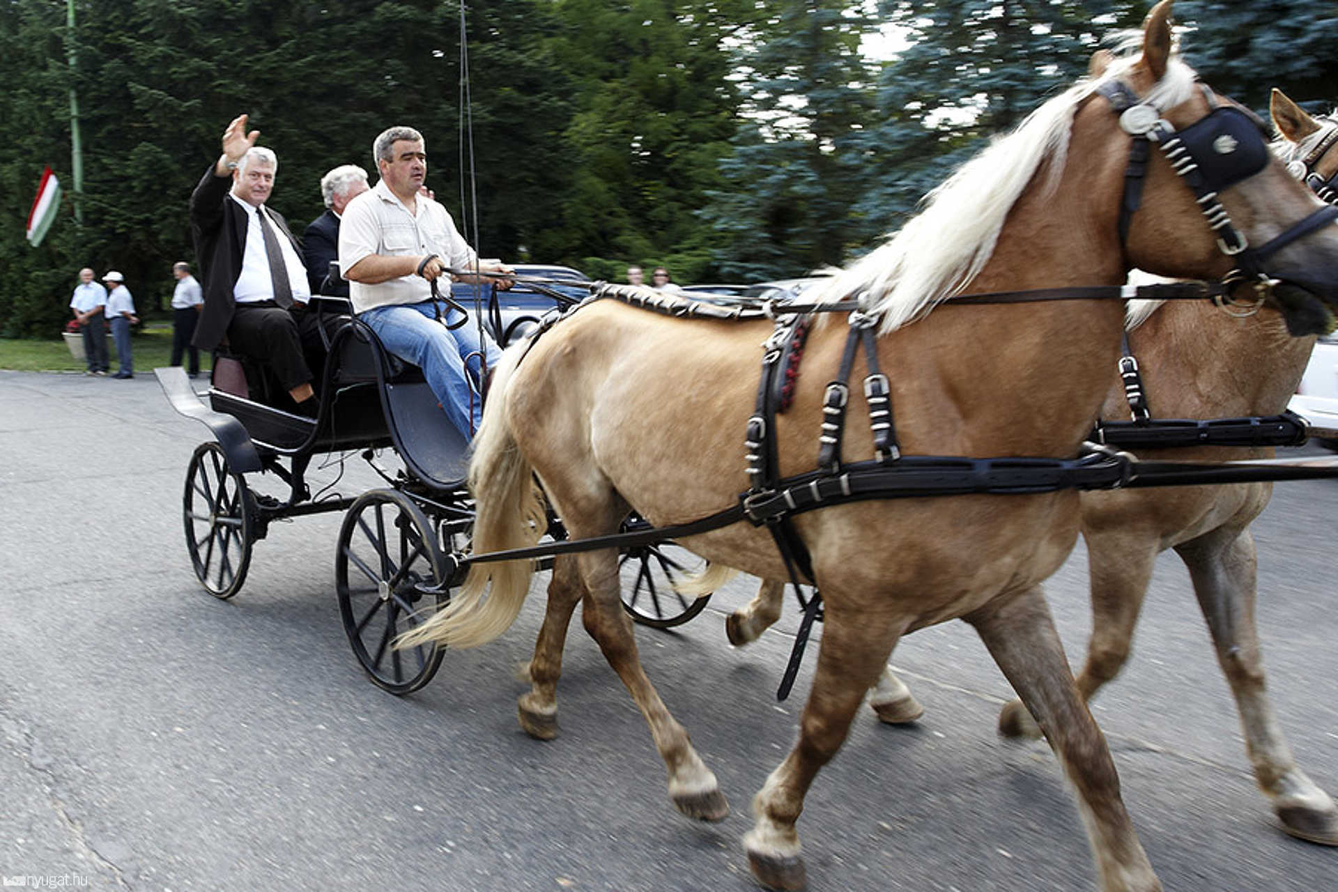A polgármester hintón érkezik