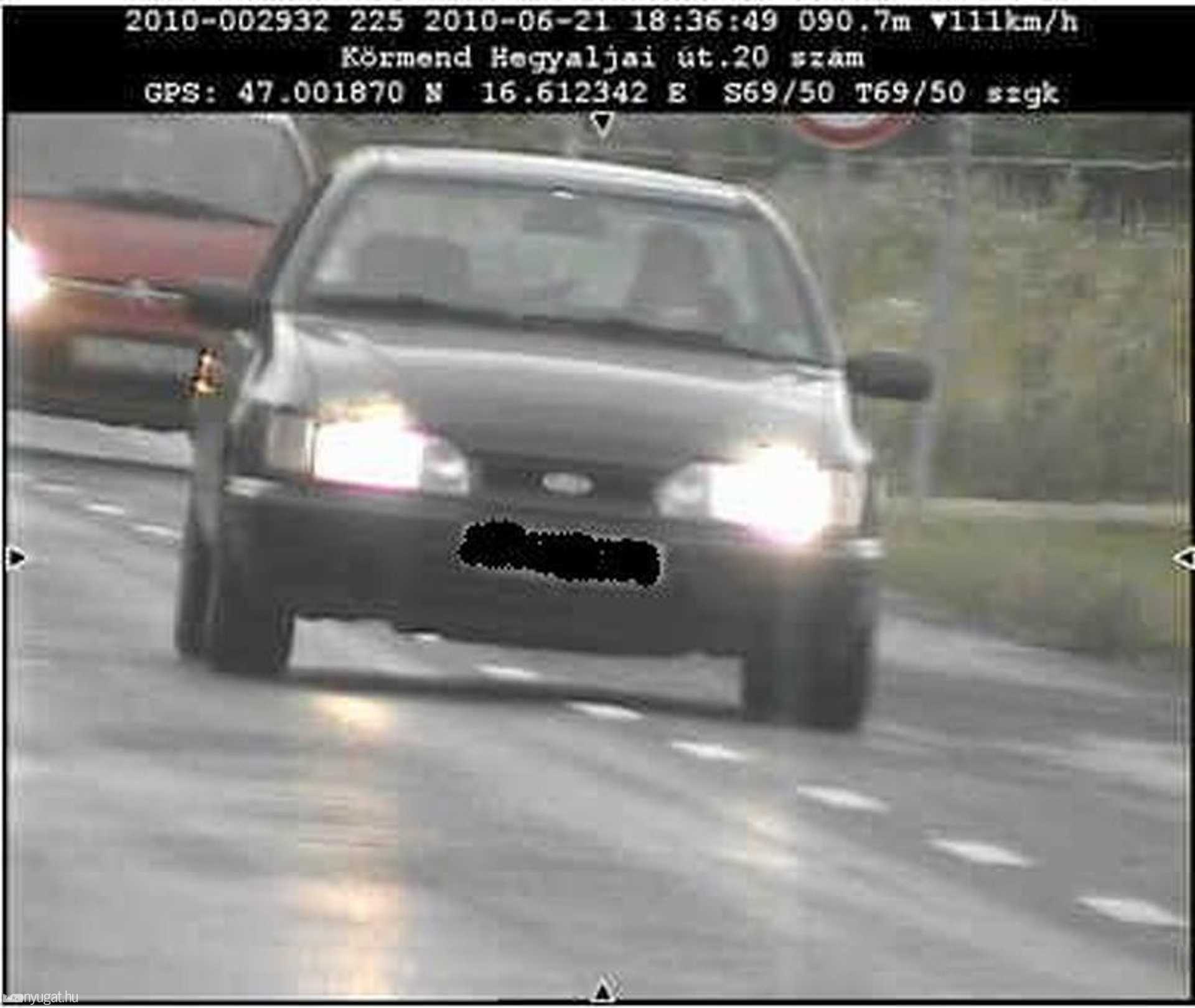 Körmenden 111 km/h-val
