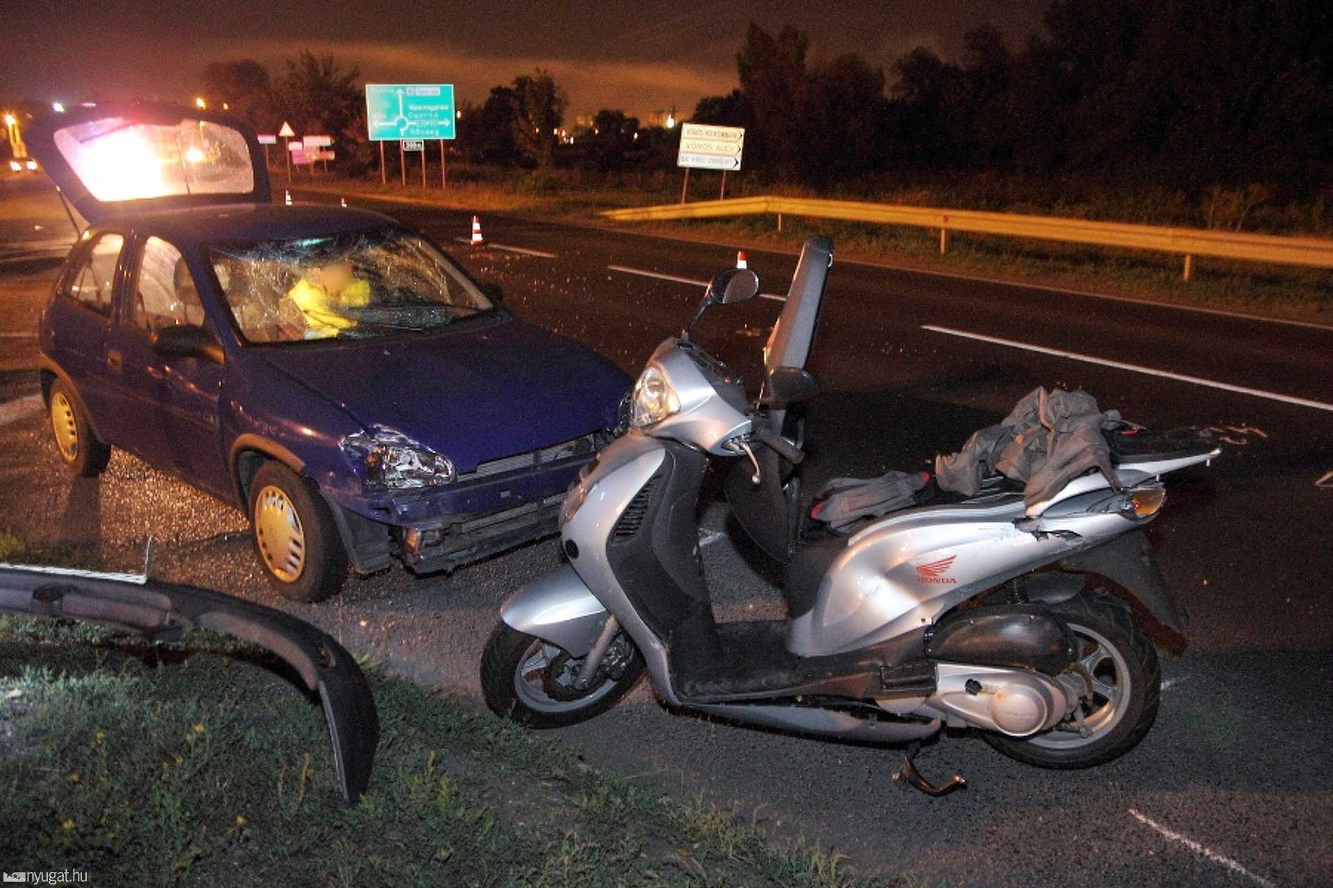 Cserbenhagyásos motorbaleset a 86-os úton