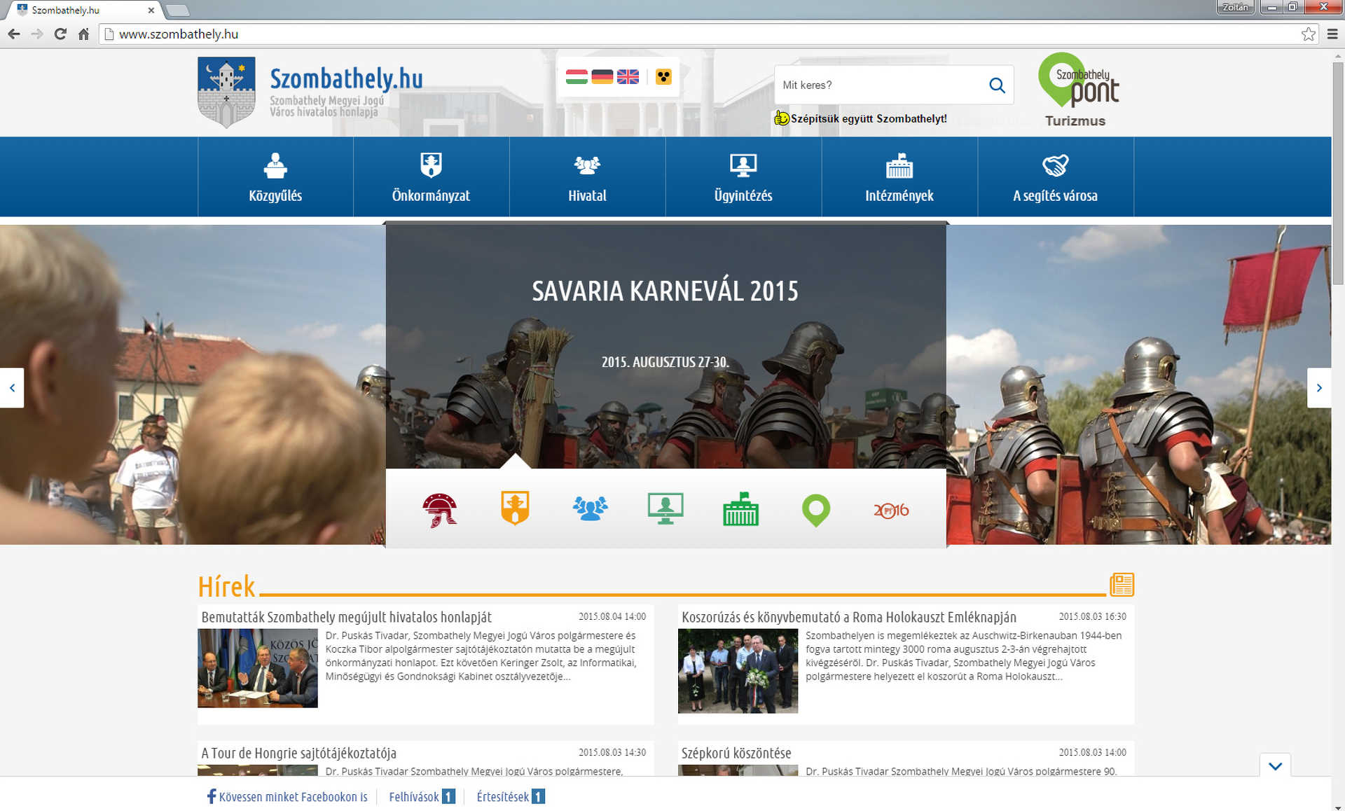 Megújult Szombathely honlapja