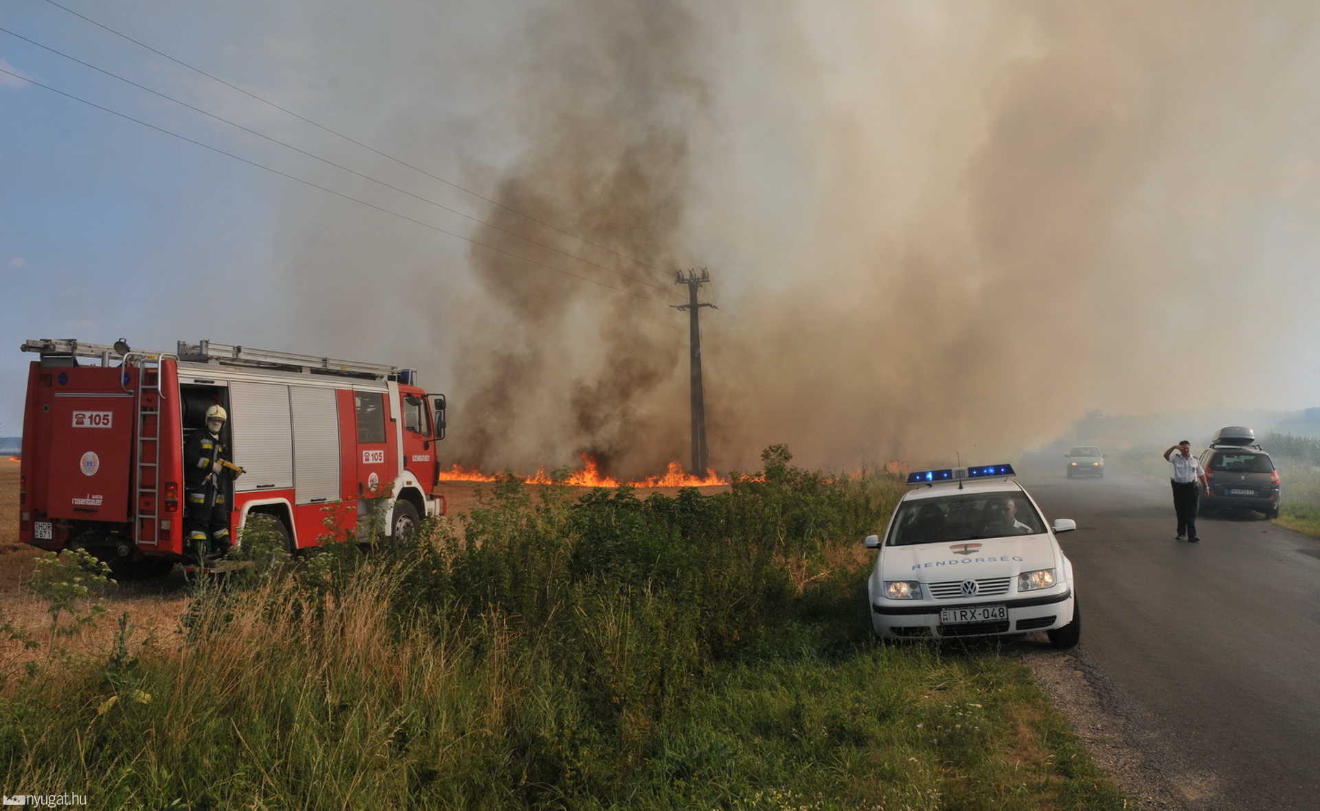 A rendőrség lezárta az utat