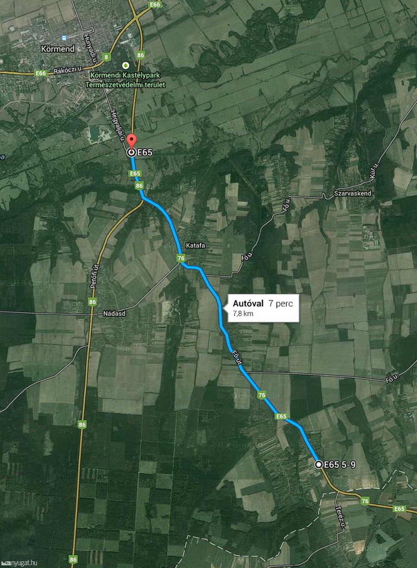 Nem egészen 8 kilométert kellett megtenni a búvóhelyig