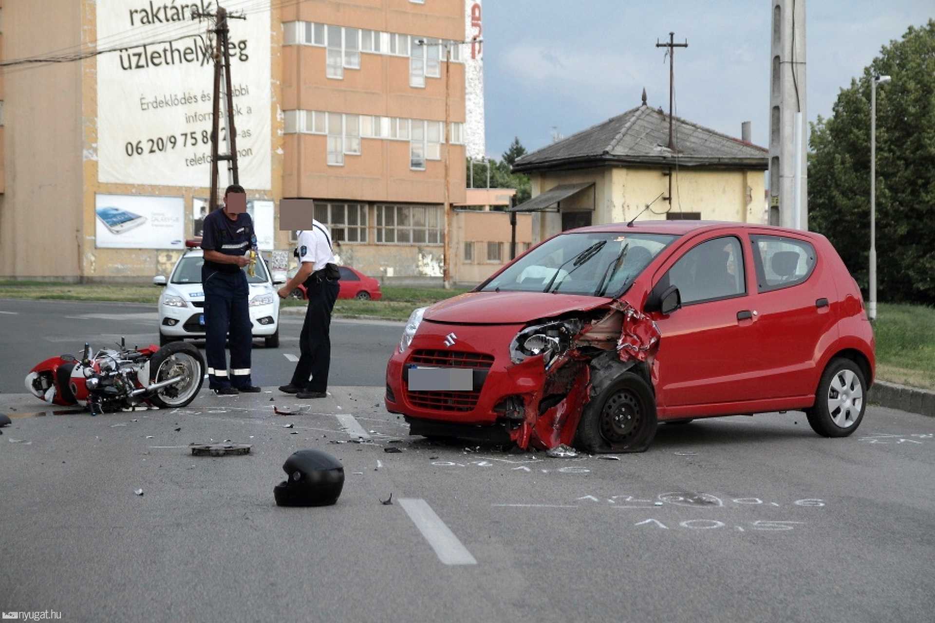 Motorbaleset Szombathelyen a Körmendi úton