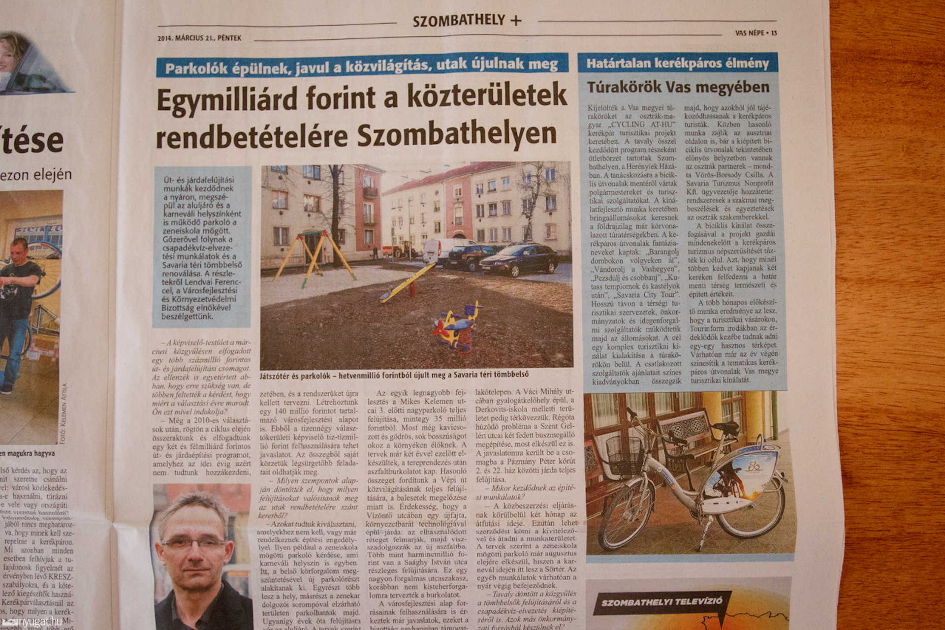 Szombathelyi Médiaközpont hirdetés a Vas Népében