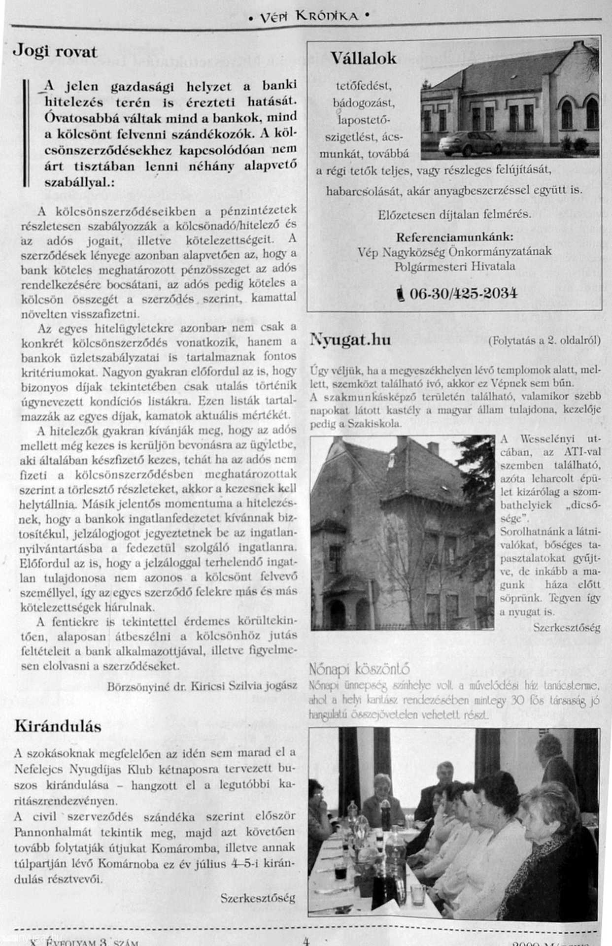 Részlet a Vépi Krónikából