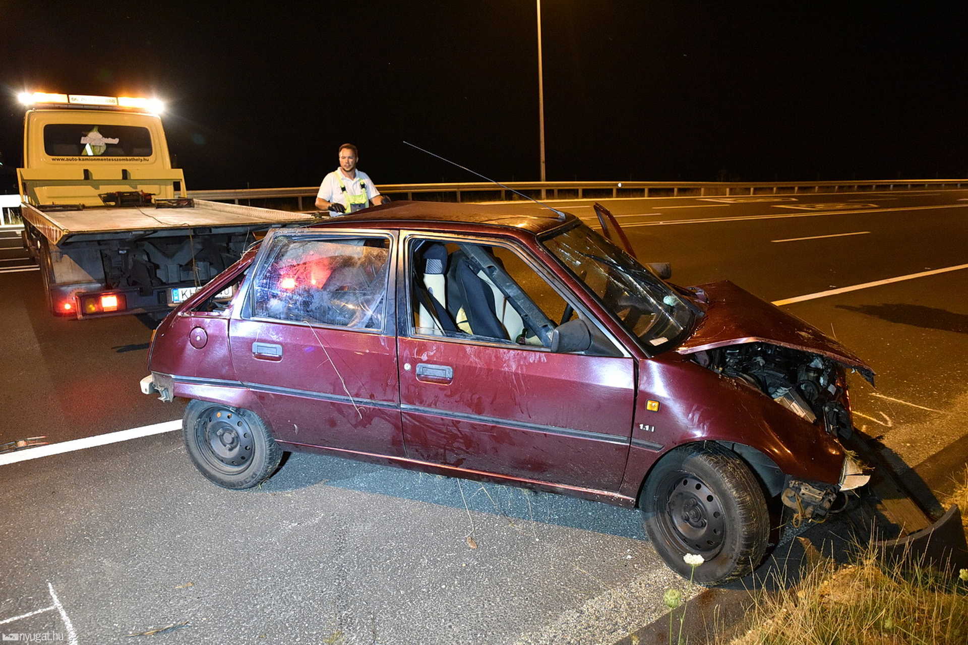 Mély árokba borult az ittas sofőr által vezetett Citroen Szombathely határában