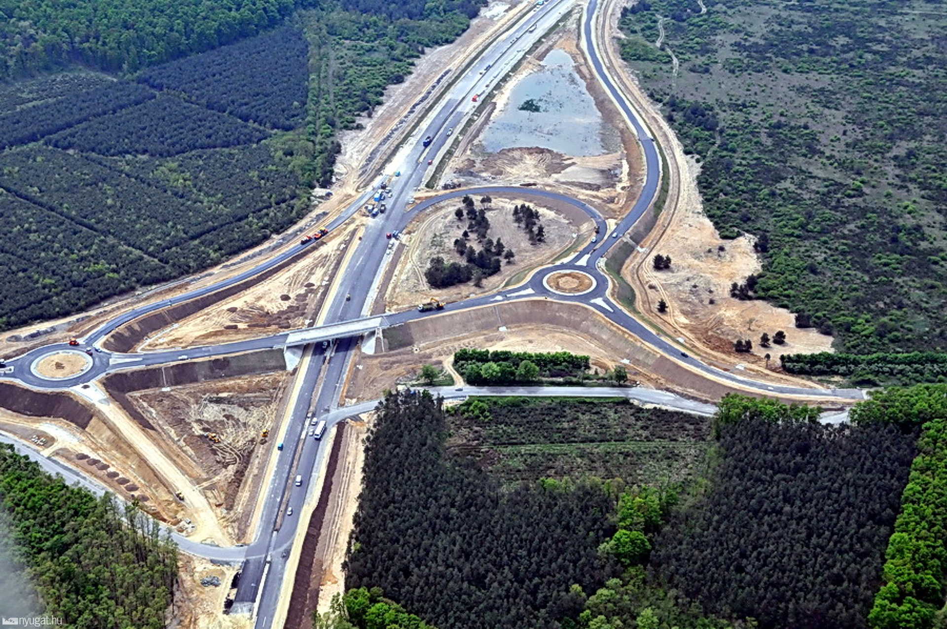 A 86-os út váti elkerülő szakasza - légifotó