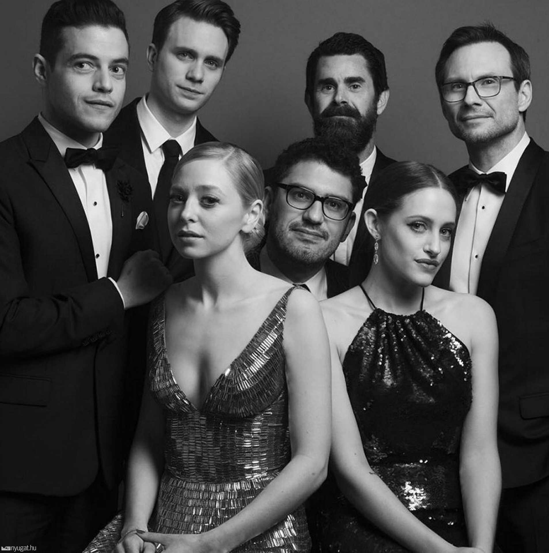 Rami Malek, Martin Wallström, Portia Doubleday, Sam Esmail, Christian Slater (Mr. Robot)
