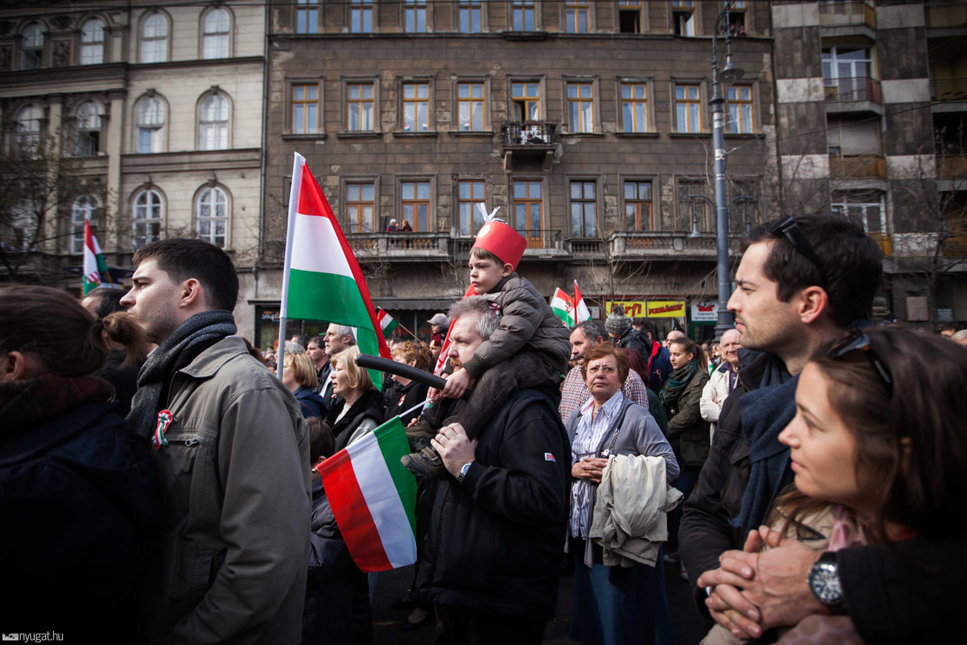 A Fidesz március tizenötödikéje Budapesten