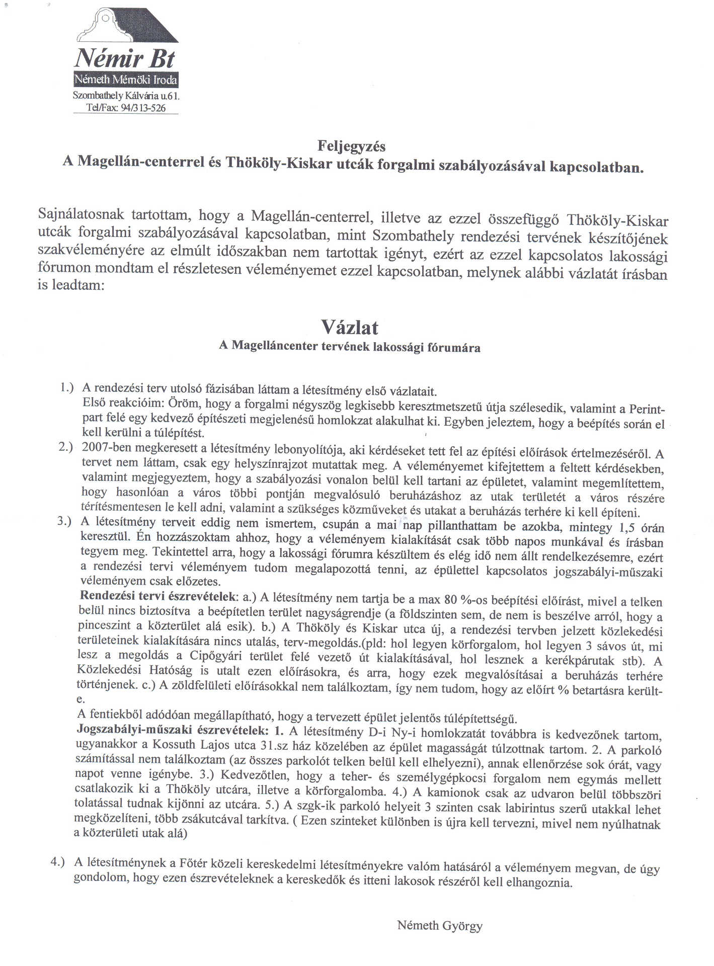 Németh György tanulmánya