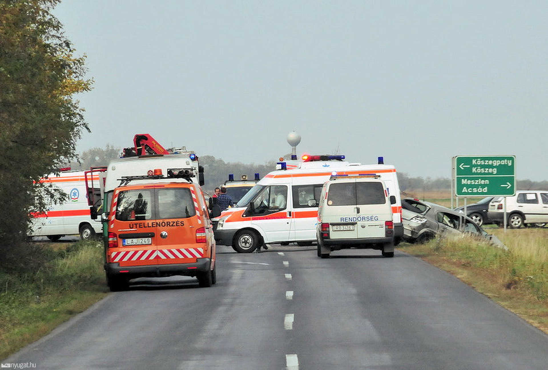 Súlyos baleset Vasasszonyfa és Tömörd között, a meszleni elágazóban