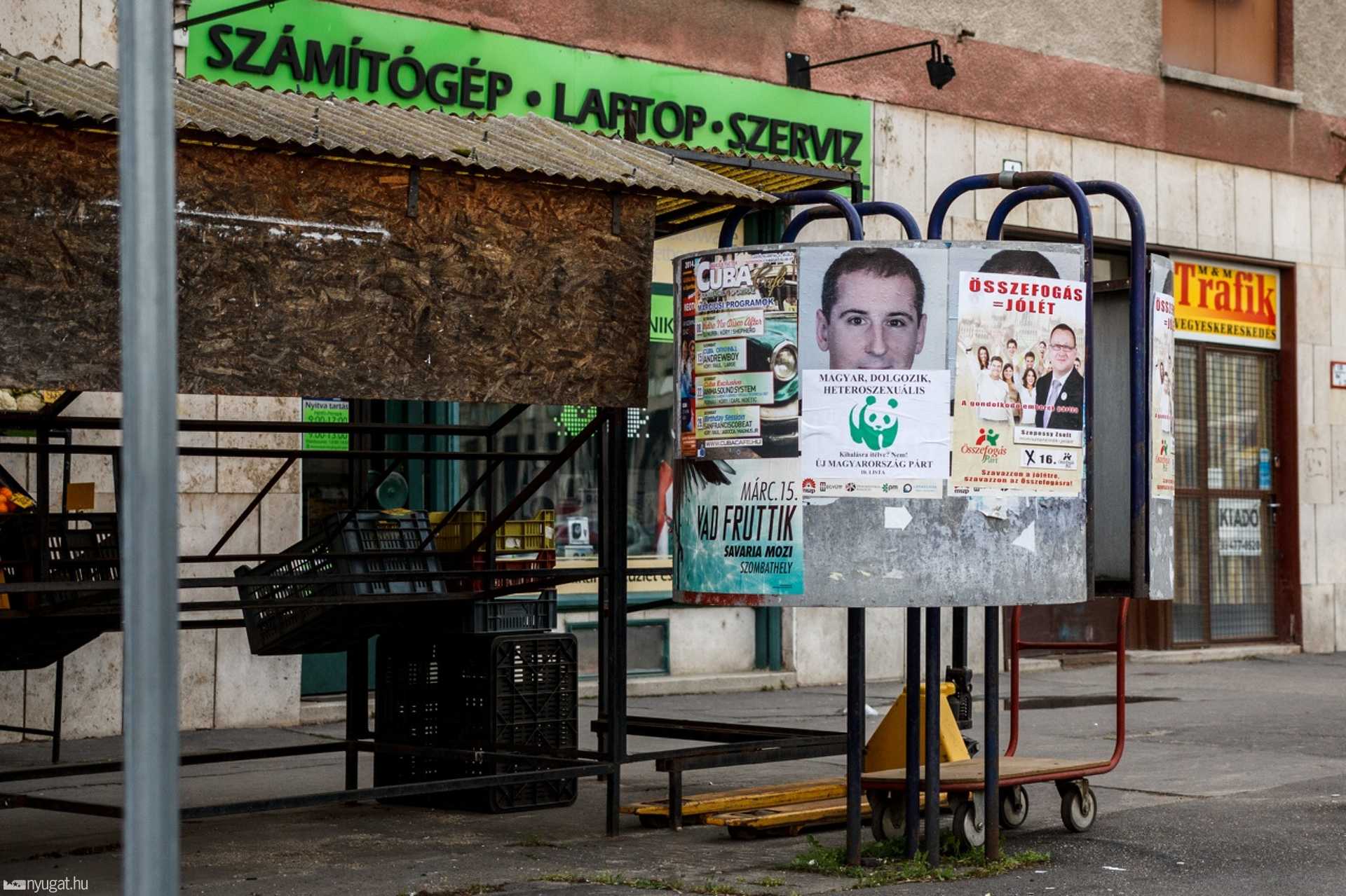 Plakátolás Nemény András plakátjára