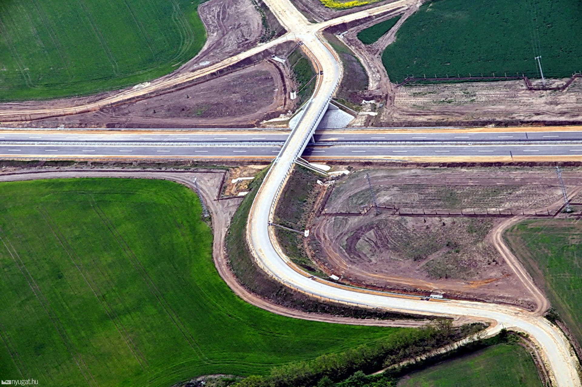 A 86-os út váti elkerülő szakasza - légifotó