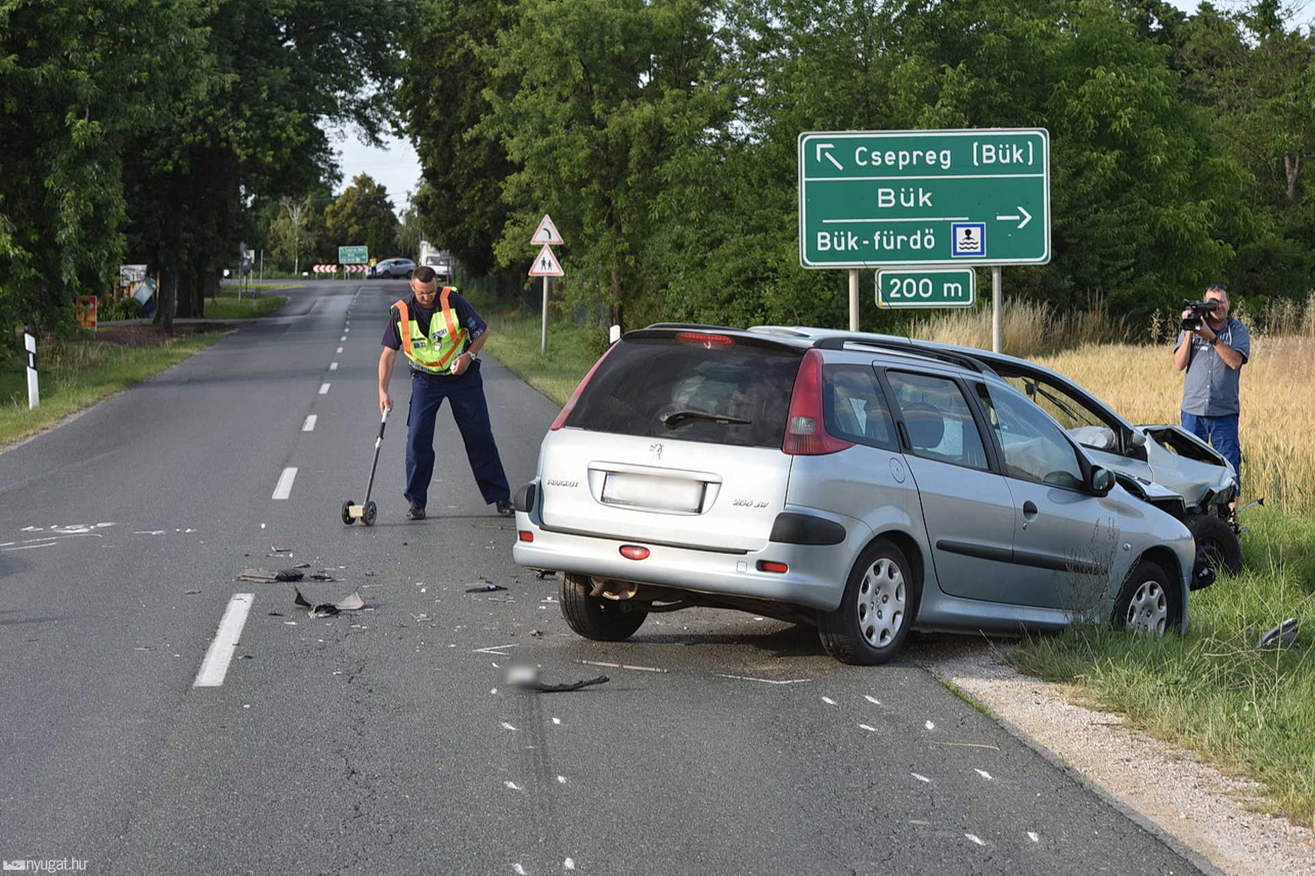 Frontális baleset Söpte határában
