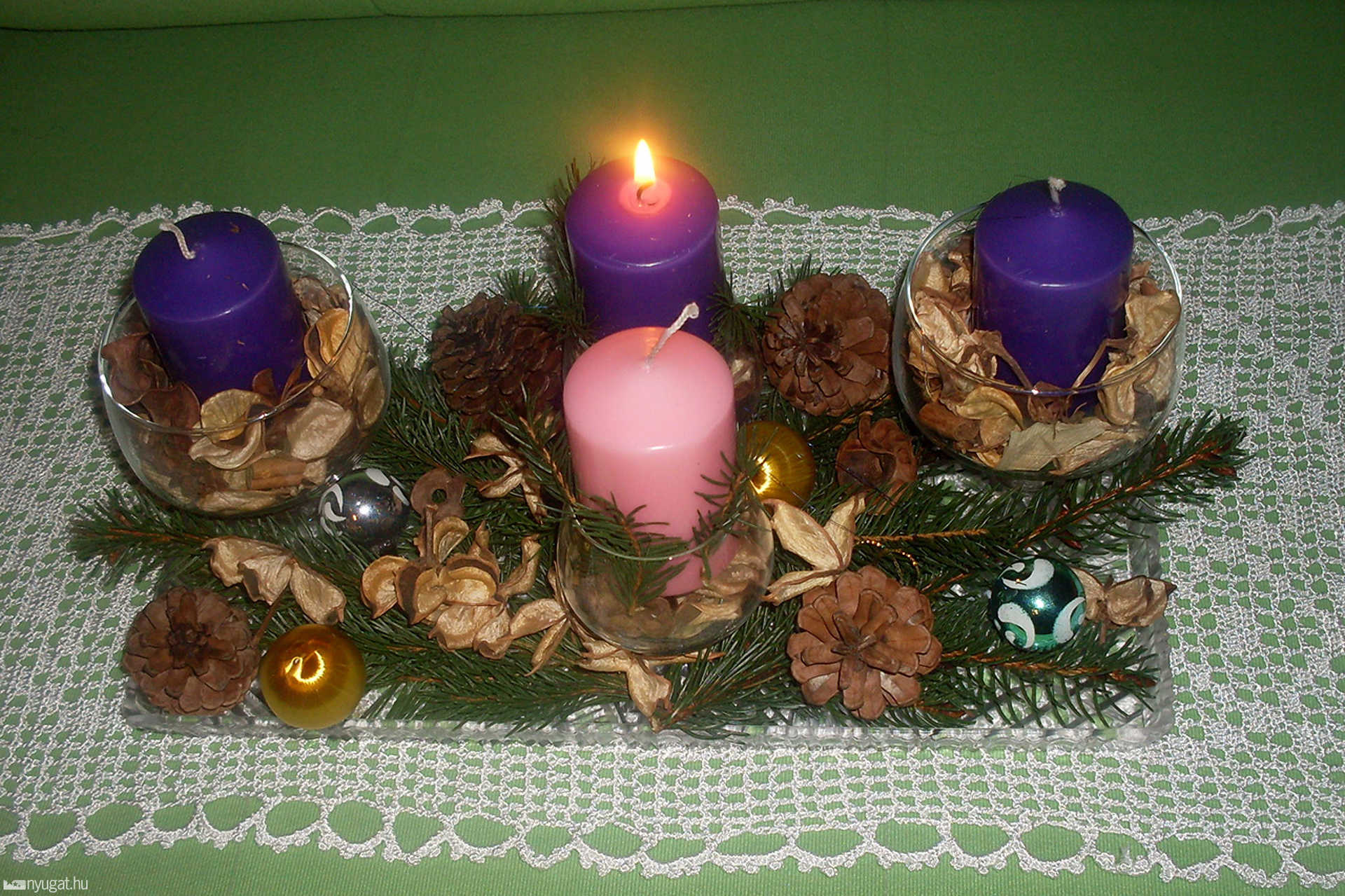 Légrádiné Czeglédi Erzsébet adventi koszorúja