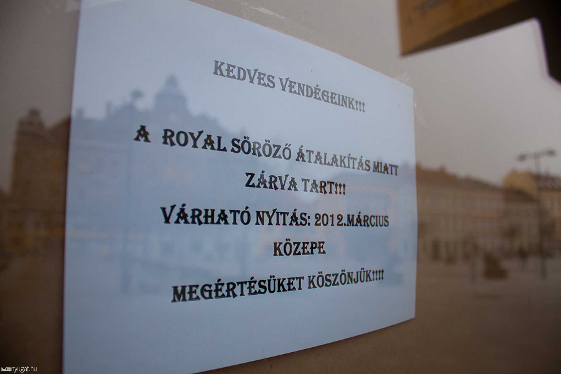Bezárták és átalakítják a Royal Sörözőt