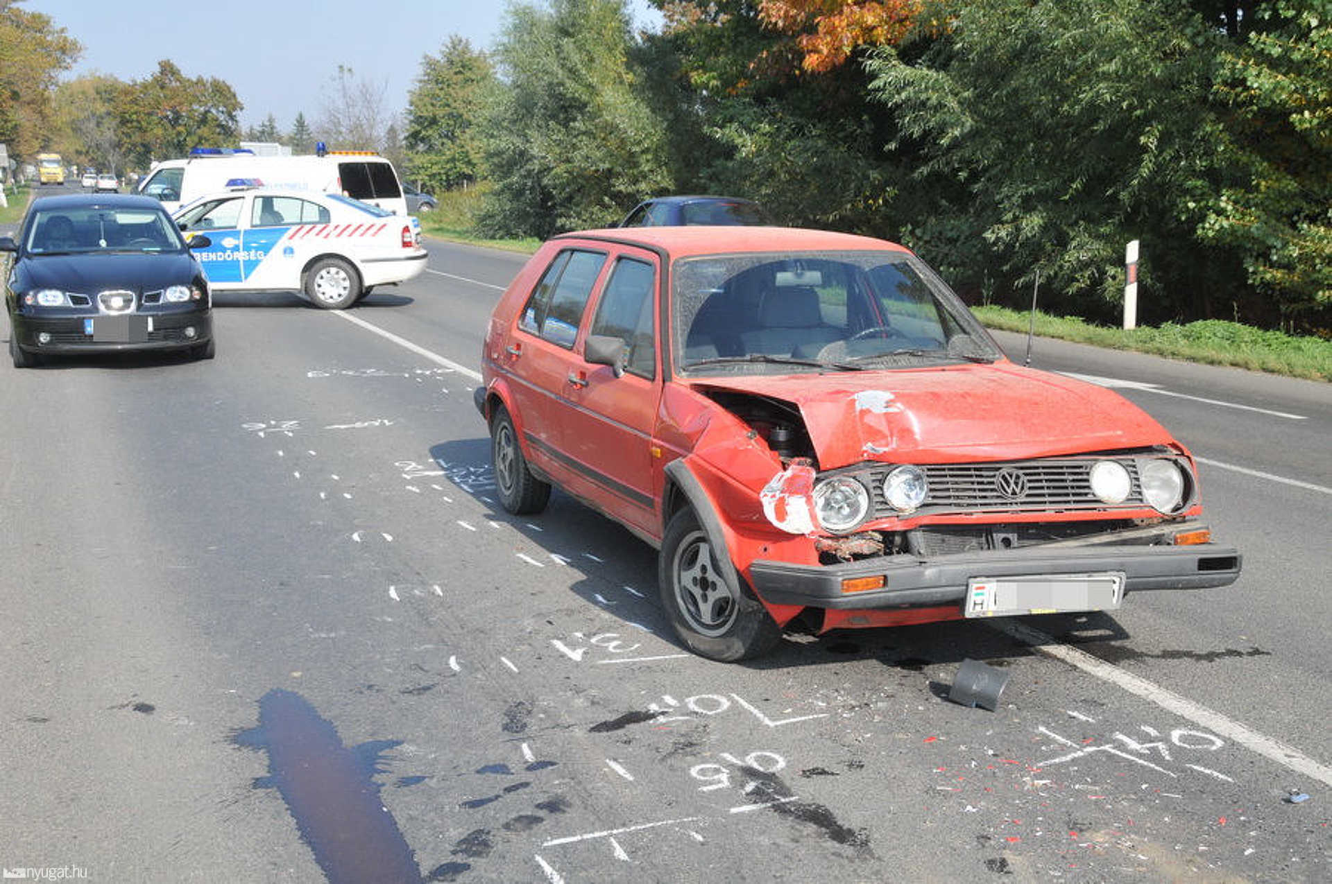 Négyes karambol Szombathely határában, a 87-es úton