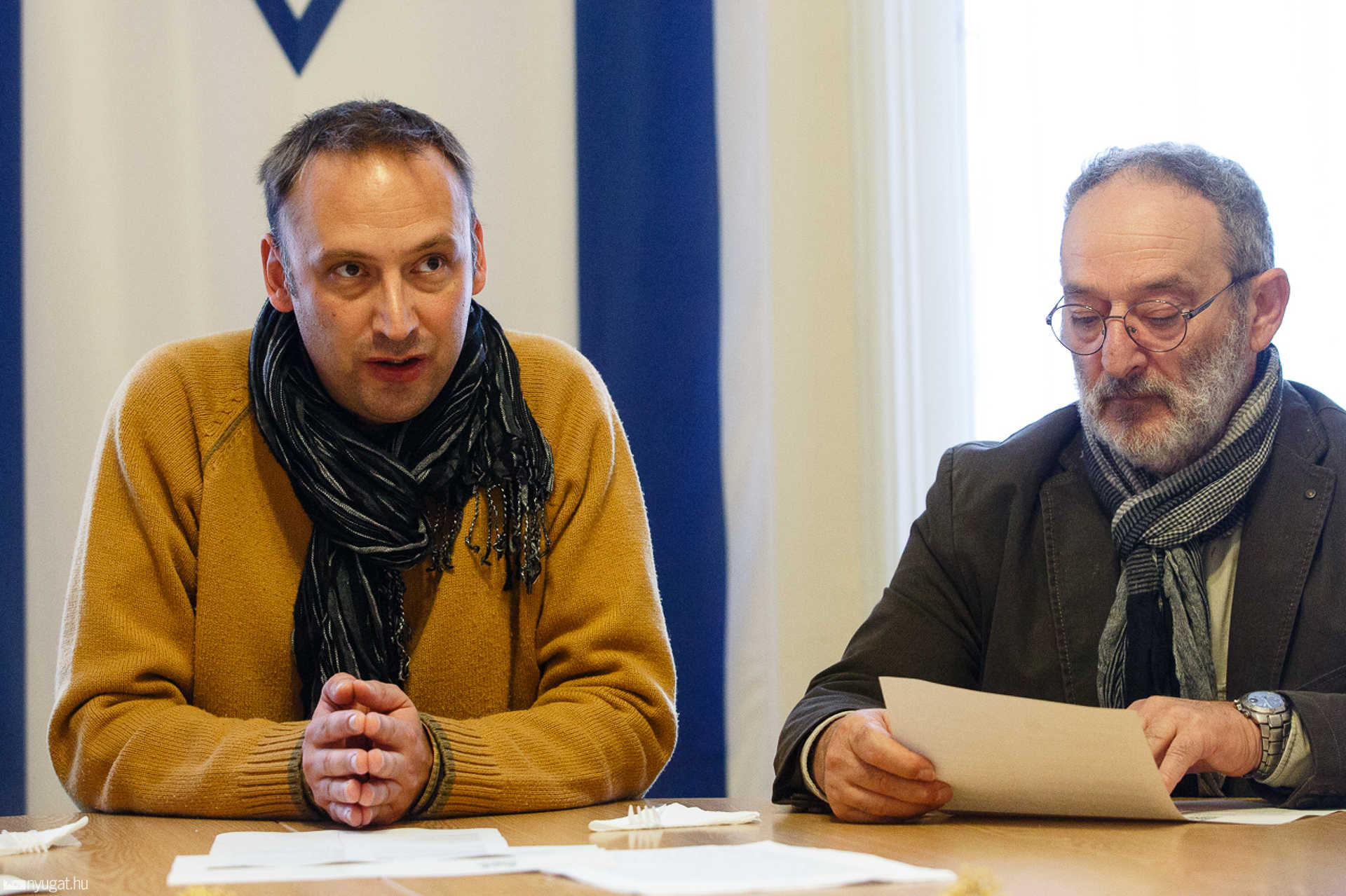 Grünwald Zsolt és Márkus Sándor hitközségi elnök