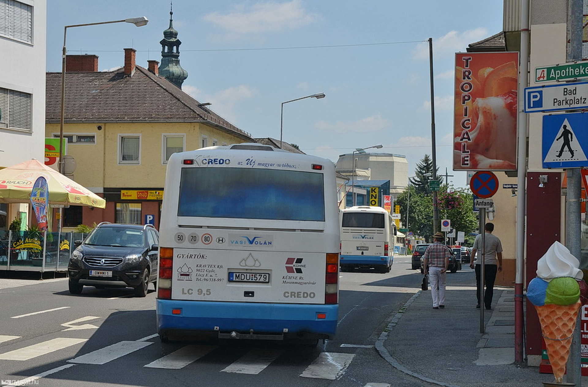 A magyar busztársaság járművei Oberwartban (illusztráció)