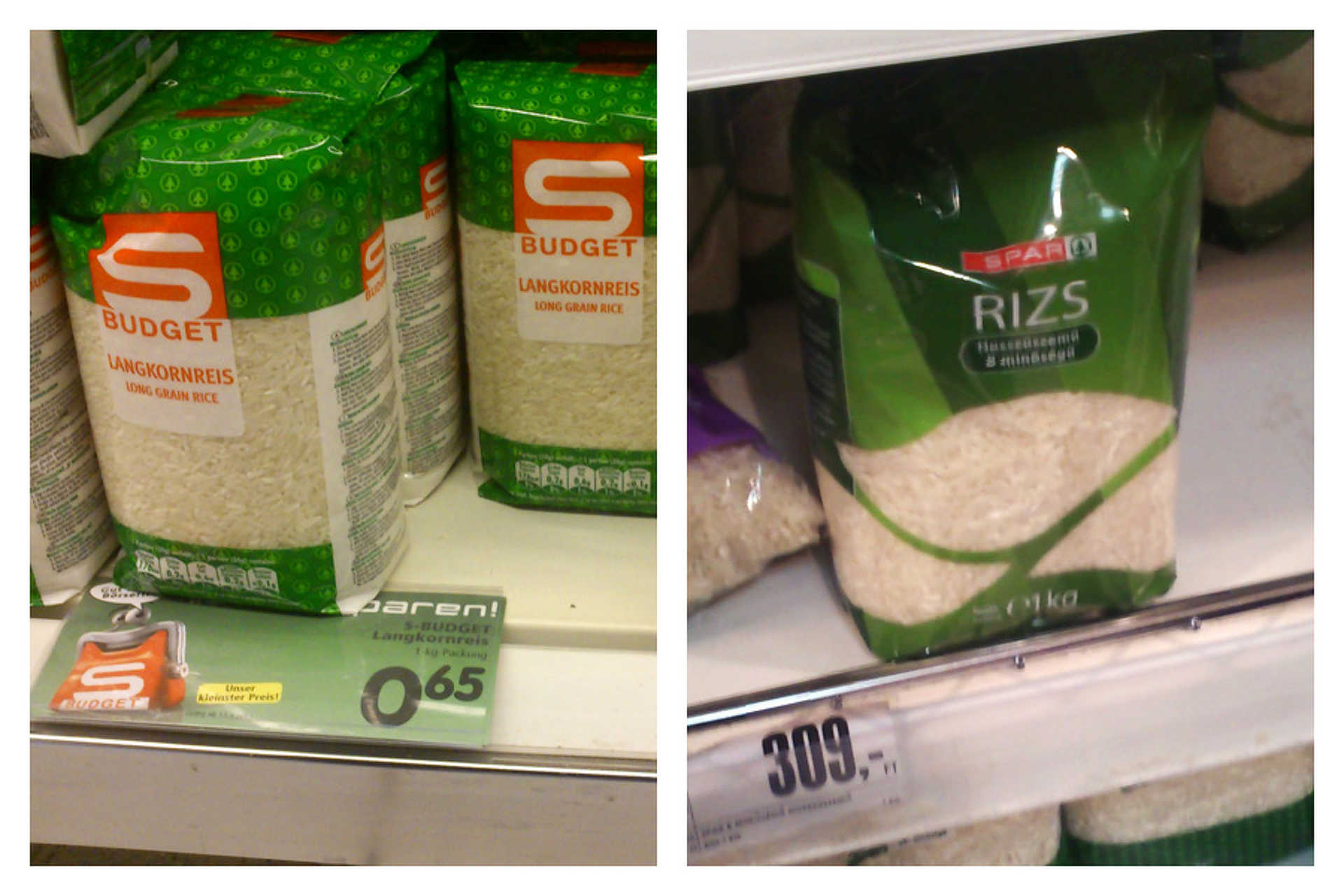 Spar árak - Ausztria és Magyarország