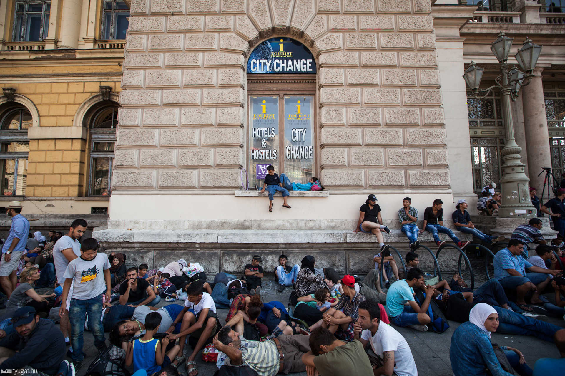 Menekültek a Keleti pályaudvaron szeptember 1-jén